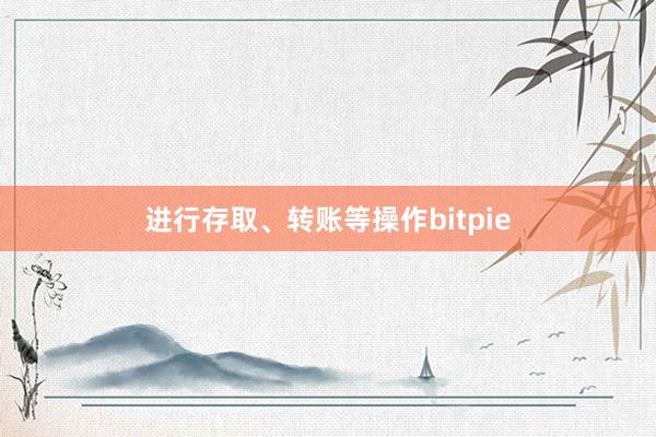 进行存取、转账等操作bitpie