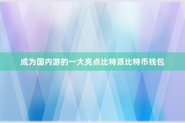 成为国内游的一大亮点比特派比特币钱包