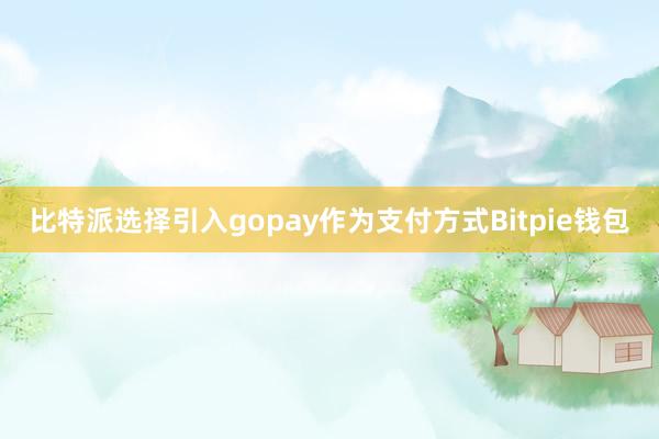 比特派选择引入gopay作为支付方式Bitpie钱包