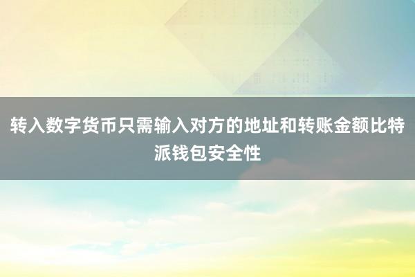 转入数字货币只需输入对方的地址和转账金额比特派钱包安全性