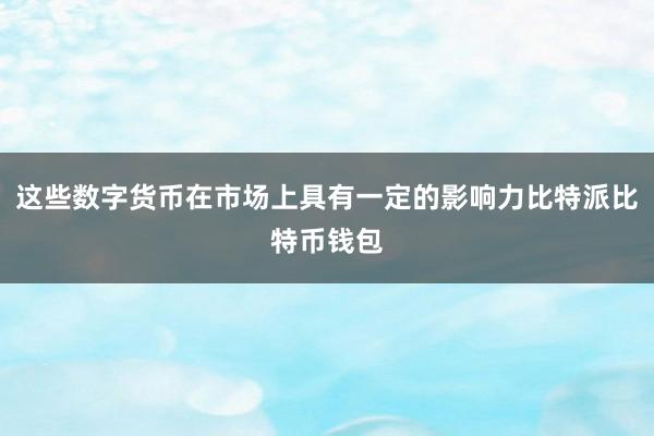 这些数字货币在市场上具有一定的影响力比特派比特币钱包