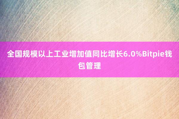 全国规模以上工业增加值同比增长6.0%Bitpie钱包管理