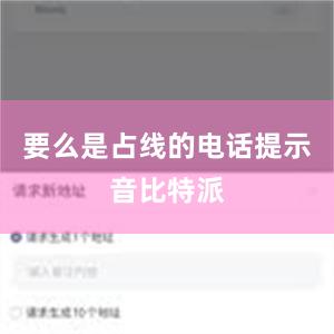 要么是占线的电话提示音比特派